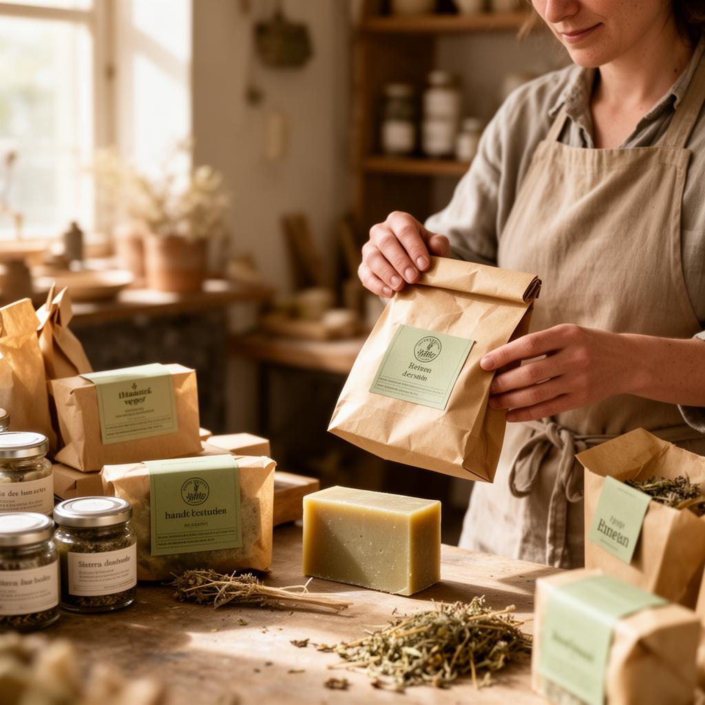 Artisan packaging handcrafted products for shipping